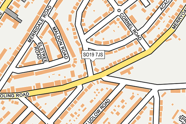 SO19 7JS map - OS OpenMap – Local (Ordnance Survey)