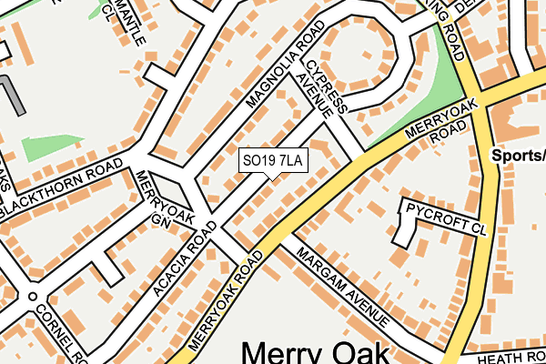SO19 7LA map - OS OpenMap – Local (Ordnance Survey)