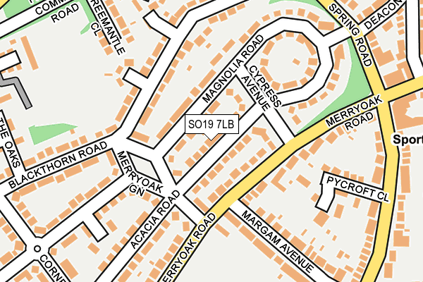 SO19 7LB map - OS OpenMap – Local (Ordnance Survey)