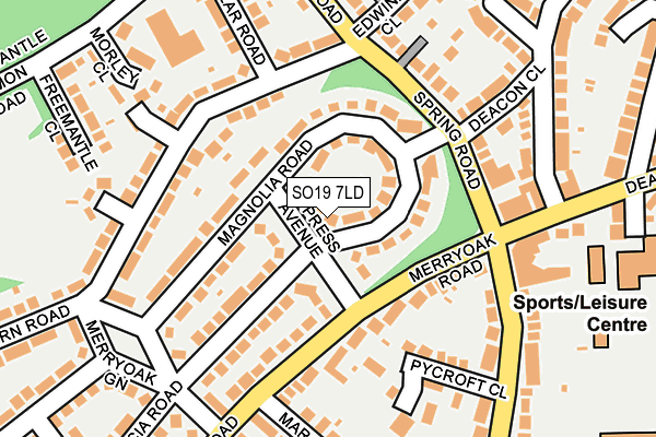 SO19 7LD map - OS OpenMap – Local (Ordnance Survey)