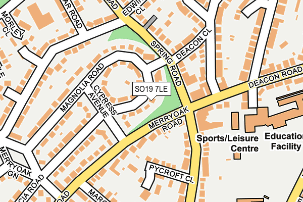 SO19 7LE map - OS OpenMap – Local (Ordnance Survey)