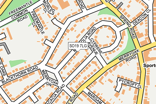 SO19 7LG map - OS OpenMap – Local (Ordnance Survey)