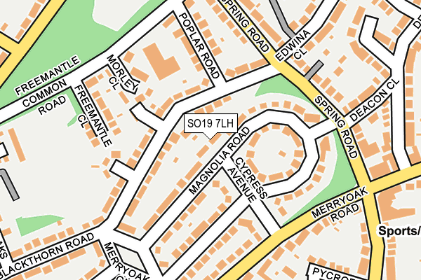 SO19 7LH map - OS OpenMap – Local (Ordnance Survey)