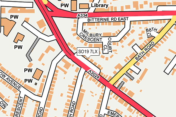 SO19 7LX map - OS OpenMap – Local (Ordnance Survey)