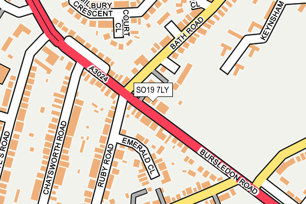 SO19 7LY map - OS OpenMap – Local (Ordnance Survey)