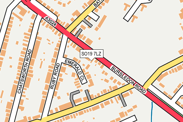 SO19 7LZ map - OS OpenMap – Local (Ordnance Survey)