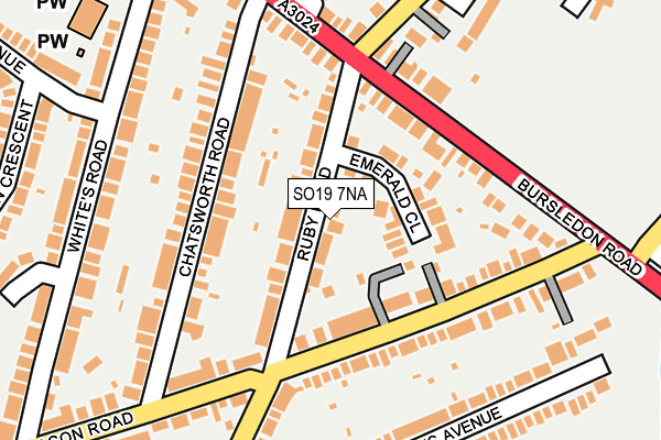 SO19 7NA map - OS OpenMap – Local (Ordnance Survey)