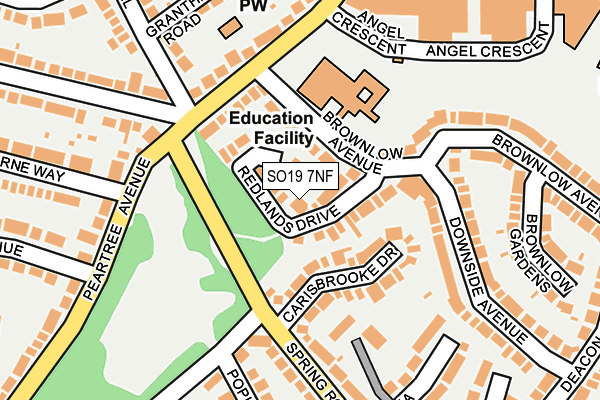 SO19 7NF map - OS OpenMap – Local (Ordnance Survey)