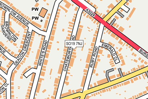 SO19 7NJ map - OS OpenMap – Local (Ordnance Survey)
