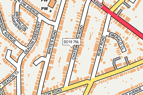 SO19 7NL map - OS OpenMap – Local (Ordnance Survey)