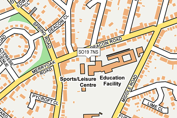 SO19 7NS map - OS OpenMap – Local (Ordnance Survey)