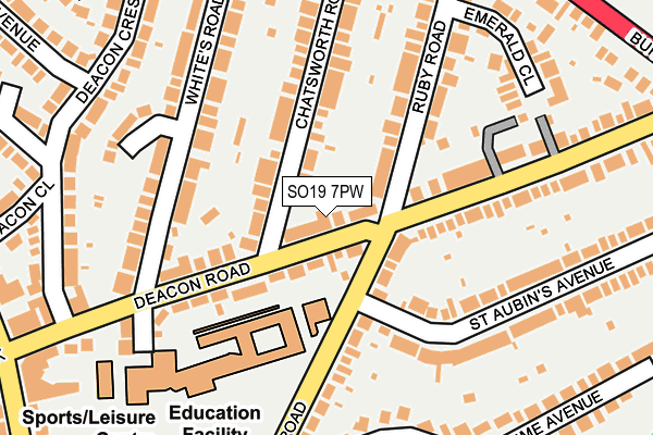 SO19 7PW map - OS OpenMap – Local (Ordnance Survey)