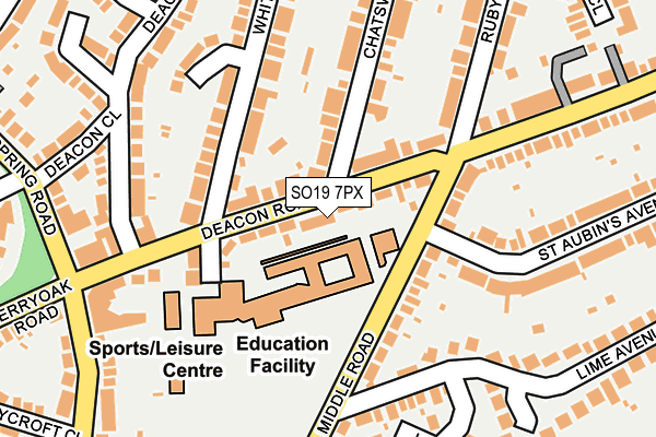 SO19 7PX map - OS OpenMap – Local (Ordnance Survey)