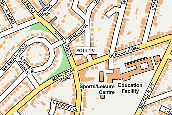 SO19 7PZ map - OS OpenMap – Local (Ordnance Survey)