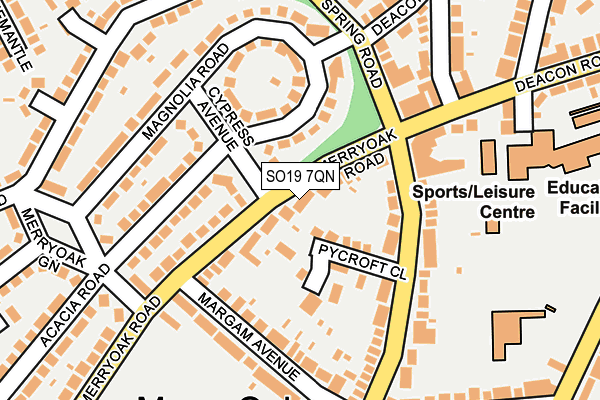 SO19 7QN map - OS OpenMap – Local (Ordnance Survey)