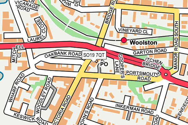 SO19 7QT map - OS OpenMap – Local (Ordnance Survey)