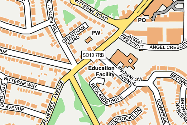 SO19 7RB map - OS OpenMap – Local (Ordnance Survey)