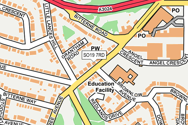 SO19 7RD map - OS OpenMap – Local (Ordnance Survey)