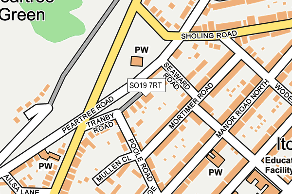 SO19 7RT map - OS OpenMap – Local (Ordnance Survey)