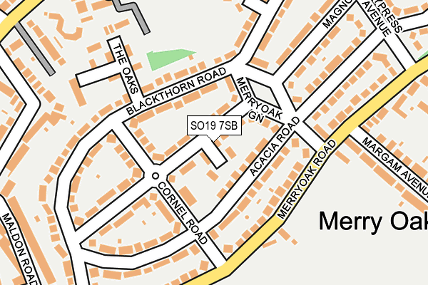 SO19 7SB map - OS OpenMap – Local (Ordnance Survey)