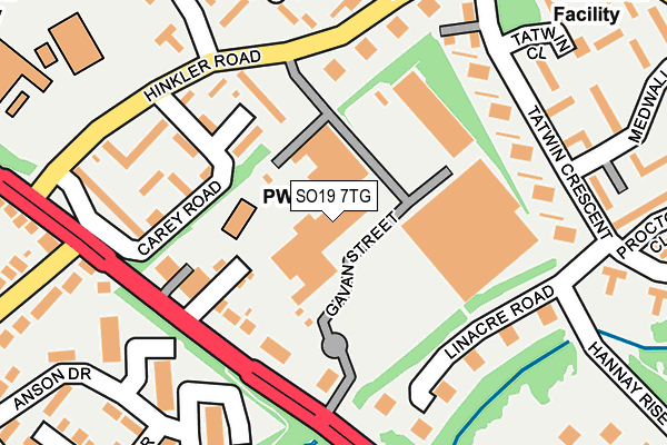 SO19 7TG map - OS OpenMap – Local (Ordnance Survey)