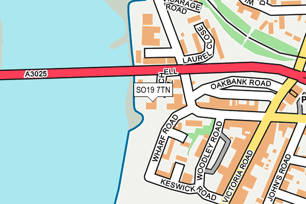 SO19 7TN map - OS OpenMap – Local (Ordnance Survey)