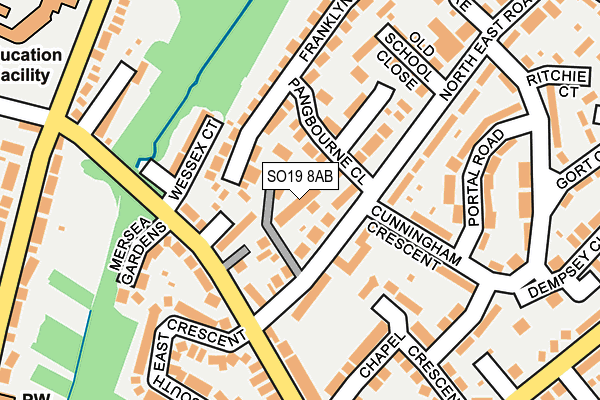 SO19 8AB map - OS OpenMap – Local (Ordnance Survey)