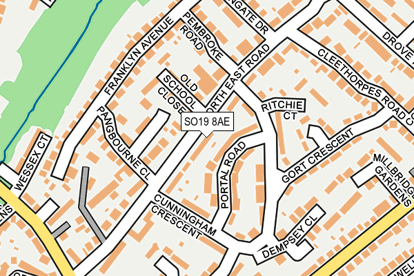 SO19 8AE map - OS OpenMap – Local (Ordnance Survey)