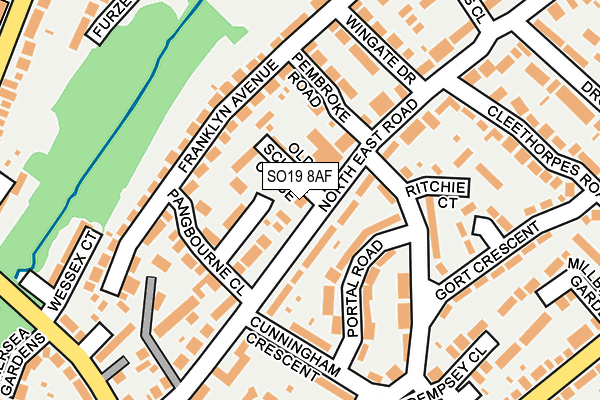 SO19 8AF map - OS OpenMap – Local (Ordnance Survey)