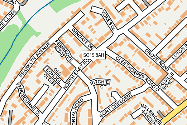 SO19 8AH map - OS OpenMap – Local (Ordnance Survey)