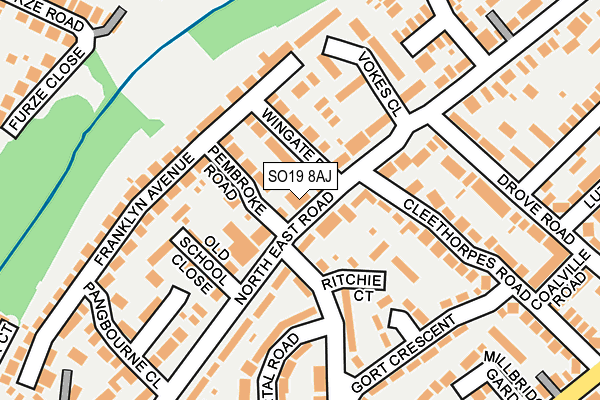 SO19 8AJ map - OS OpenMap – Local (Ordnance Survey)