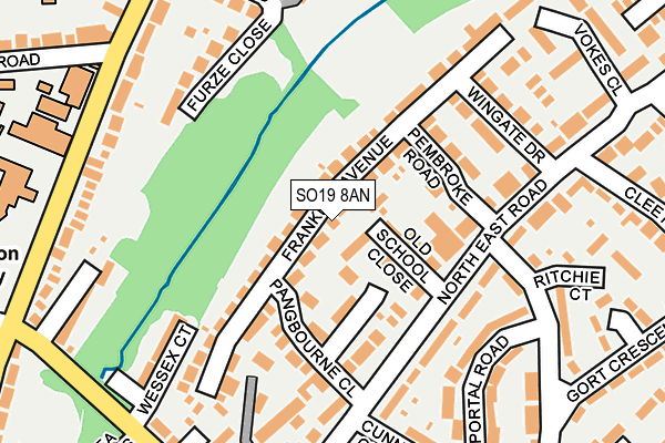 SO19 8AN map - OS OpenMap – Local (Ordnance Survey)