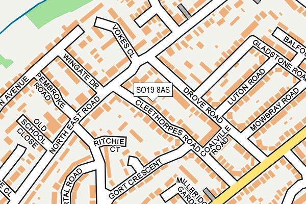 SO19 8AS map - OS OpenMap – Local (Ordnance Survey)