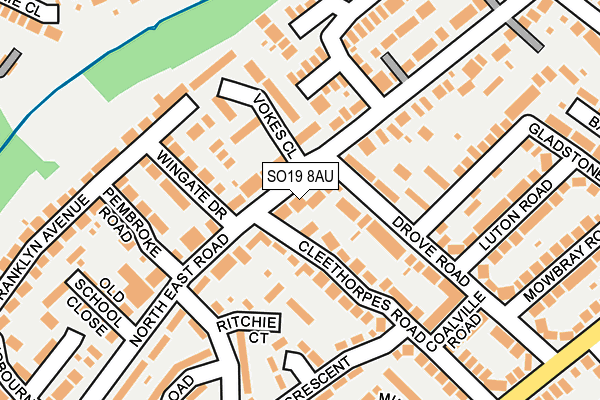 SO19 8AU map - OS OpenMap – Local (Ordnance Survey)