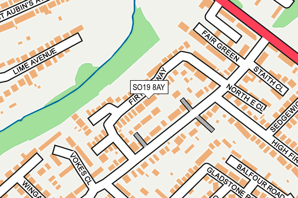 SO19 8AY map - OS OpenMap – Local (Ordnance Survey)