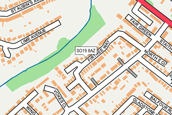 SO19 8AZ map - OS OpenMap – Local (Ordnance Survey)