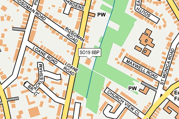 SO19 8BP map - OS OpenMap – Local (Ordnance Survey)