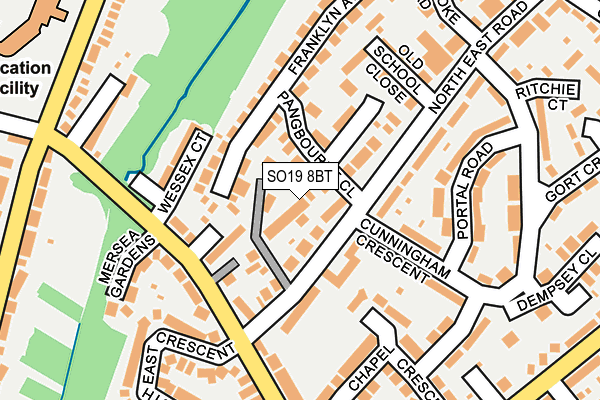 SO19 8BT map - OS OpenMap – Local (Ordnance Survey)