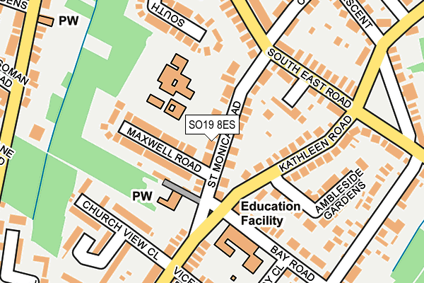 SO19 8ES map - OS OpenMap – Local (Ordnance Survey)