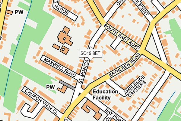 SO19 8ET map - OS OpenMap – Local (Ordnance Survey)