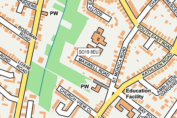 SO19 8EU map - OS OpenMap – Local (Ordnance Survey)