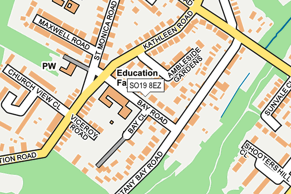 SO19 8EZ map - OS OpenMap – Local (Ordnance Survey)