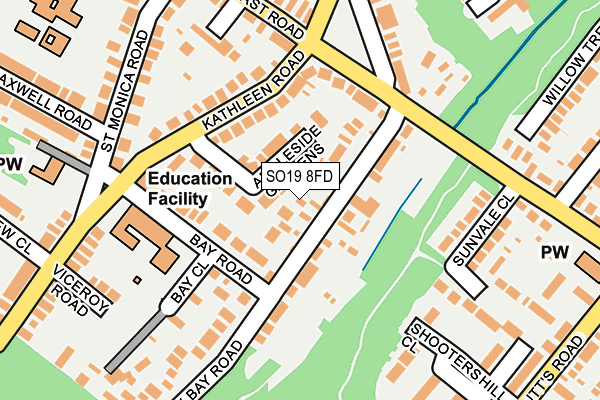 SO19 8FD map - OS OpenMap – Local (Ordnance Survey)