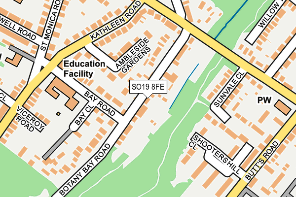 SO19 8FE map - OS OpenMap – Local (Ordnance Survey)