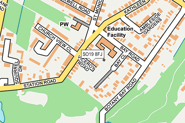 SO19 8FJ map - OS OpenMap – Local (Ordnance Survey)