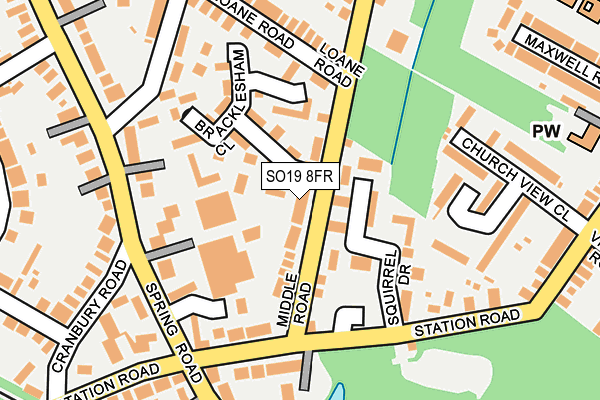 SO19 8FR map - OS OpenMap – Local (Ordnance Survey)