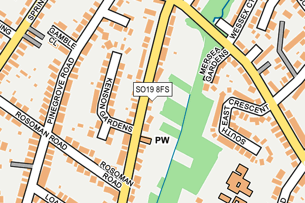 SO19 8FS map - OS OpenMap – Local (Ordnance Survey)