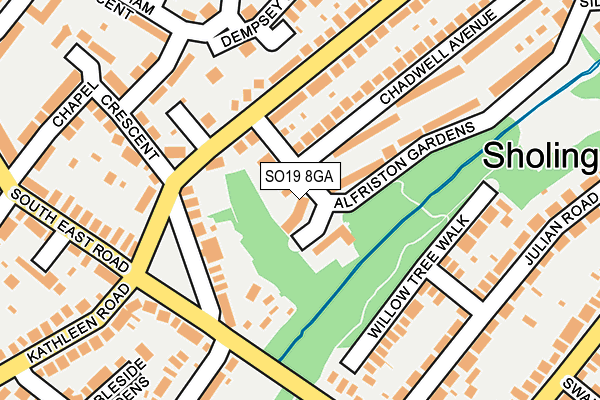 SO19 8GA map - OS OpenMap – Local (Ordnance Survey)