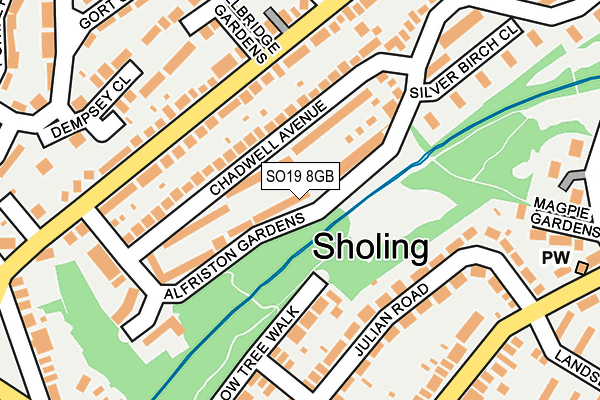 SO19 8GB map - OS OpenMap – Local (Ordnance Survey)