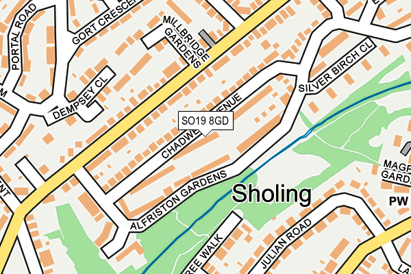 SO19 8GD map - OS OpenMap – Local (Ordnance Survey)